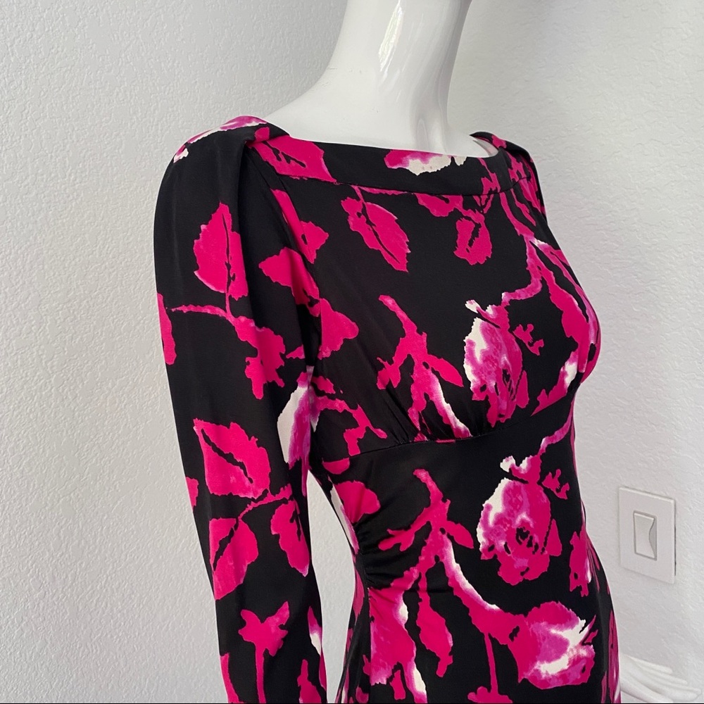 diane von furstenberg floral print boat neck dress